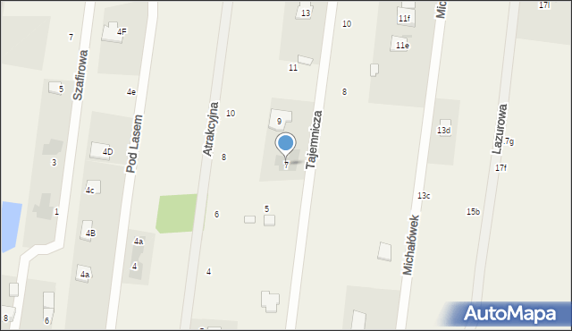 Michałówek, Tajemnicza, 7, mapa Michałówek