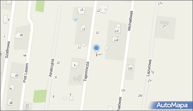 Michałówek, Tajemnicza, 8, mapa Michałówek