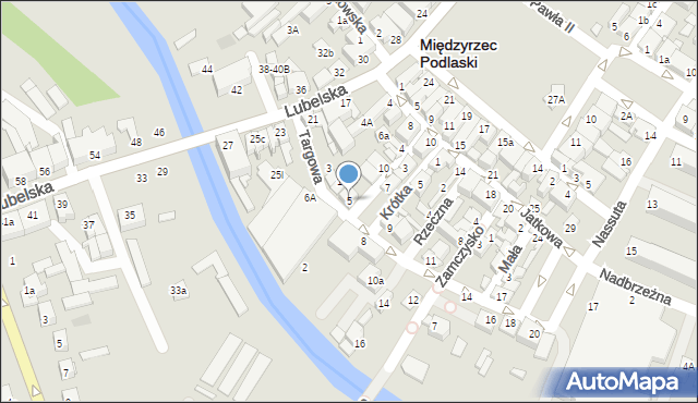 Międzyrzec Podlaski, Targowa, 5, mapa Międzyrzec Podlaski