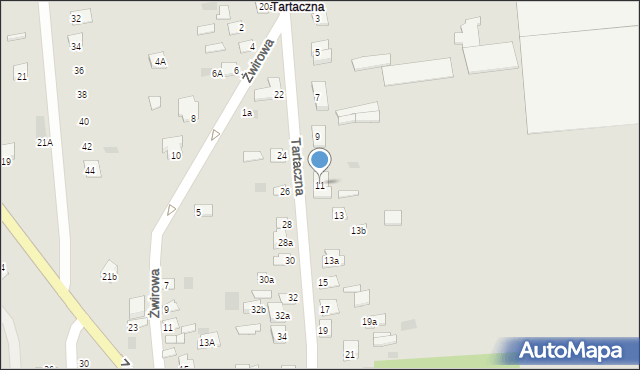 Międzyrzec Podlaski, Tartaczna, 11, mapa Międzyrzec Podlaski