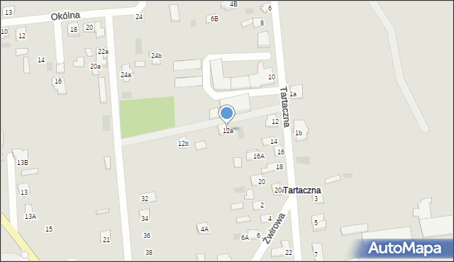 Międzyrzec Podlaski, Tartaczna, 12a, mapa Międzyrzec Podlaski