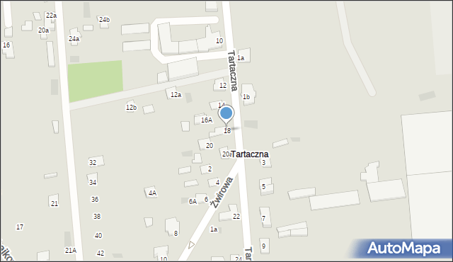 Międzyrzec Podlaski, Tartaczna, 18, mapa Międzyrzec Podlaski
