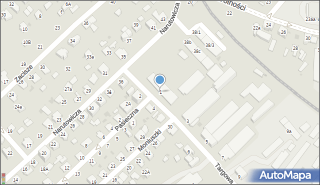 Mielec, Targowa, 1, mapa Mielca