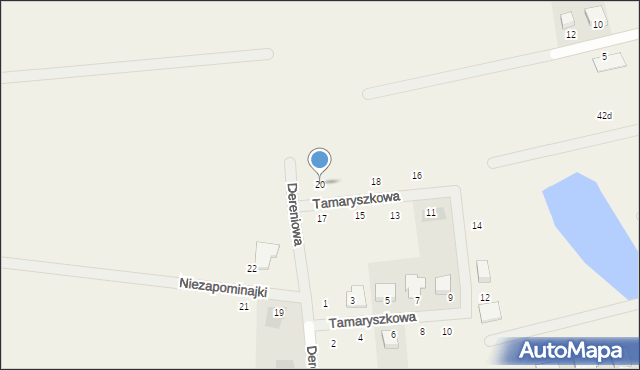 Mierzyn, Tamaryszkowa, 20, mapa Mierzyn