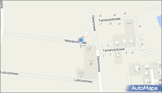 Mierzyn, Tamaryszkowa, 21, mapa Mierzyn