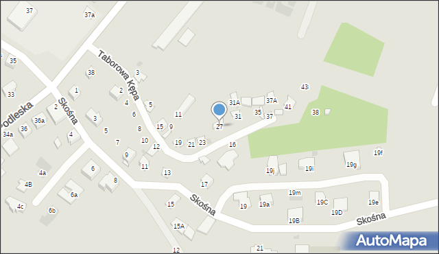 Mikołów, Taborowa Kępa, 27, mapa Mikołów