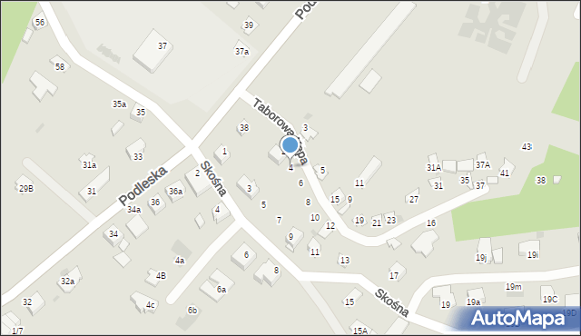 Mikołów, Taborowa Kępa, 4, mapa Mikołów