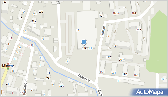 Mława, Targowa, 13A, mapa Mława