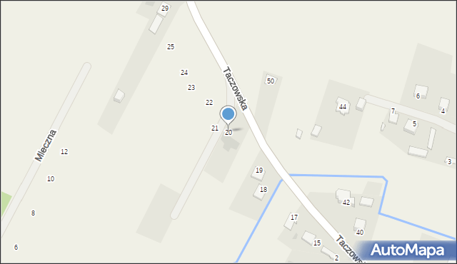 Mleczków, Taczowska, 20, mapa Mleczków