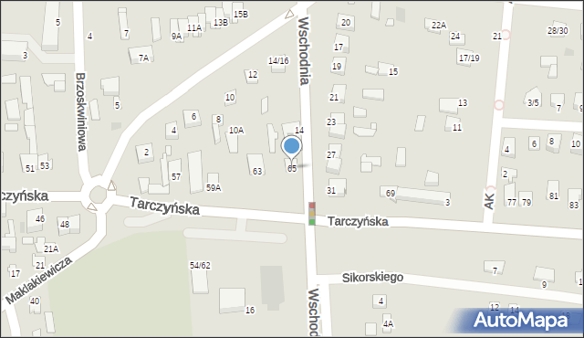 Mszczonów, Tarczyńska, 65, mapa Mszczonów