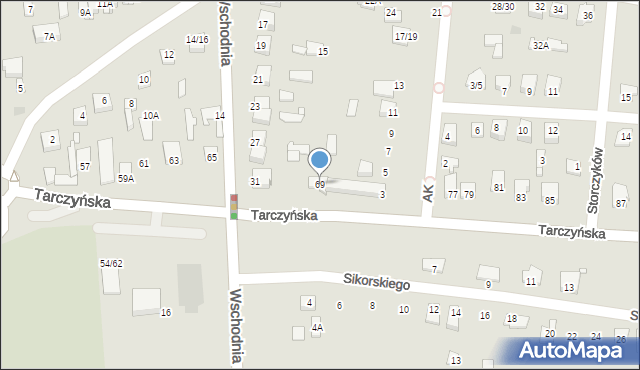 Mszczonów, Tarczyńska, 69, mapa Mszczonów