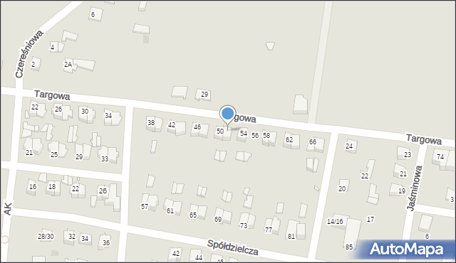 Mszczonów, Targowa, 52, mapa Mszczonów