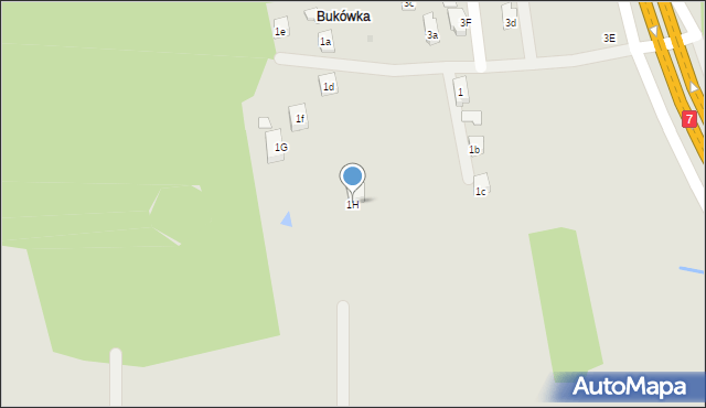 Myślenice, Tarnówka, 1H, mapa Myślenice