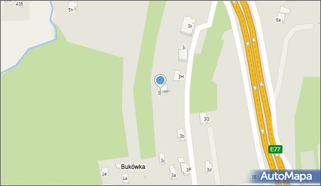 Myślenice, Tarnówka, 3j, mapa Myślenice