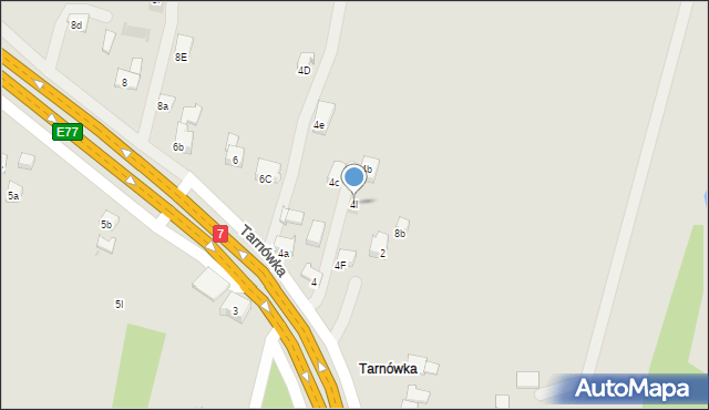 Myślenice, Tarnówka, 4l, mapa Myślenice