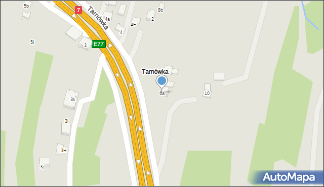 Myślenice, Tarnówka, 6a, mapa Myślenice