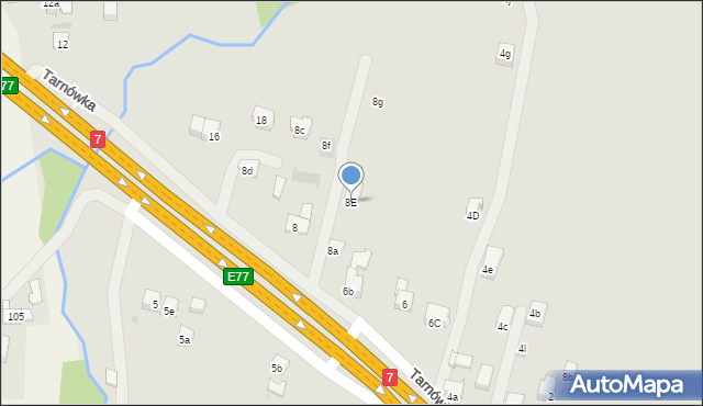 Myślenice, Tarnówka, 8E, mapa Myślenice
