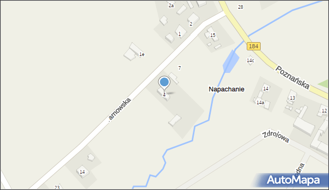 Napachanie, Tarnowska, 4, mapa Napachanie