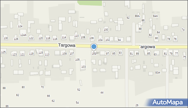 Nierada, Targowa, 101, mapa Nierada