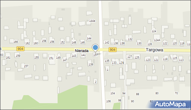 Nierada, Targowa, 137, mapa Nierada