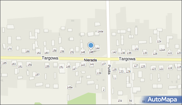 Nierada, Targowa, 146, mapa Nierada