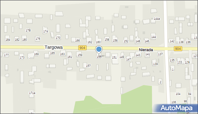 Nierada, Targowa, 155, mapa Nierada