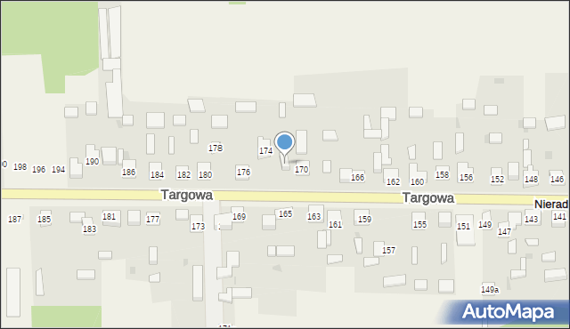 Nierada, Targowa, 172, mapa Nierada