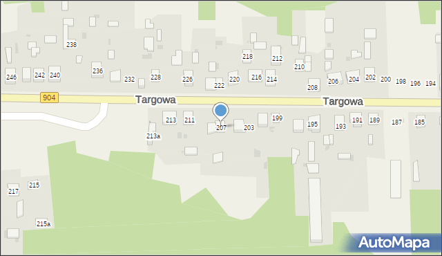 Nierada, Targowa, 207, mapa Nierada