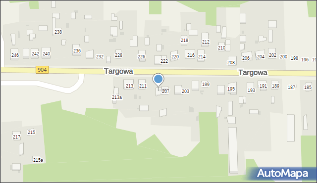 Nierada, Targowa, 209, mapa Nierada