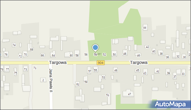 Nierada, Targowa, 54, mapa Nierada