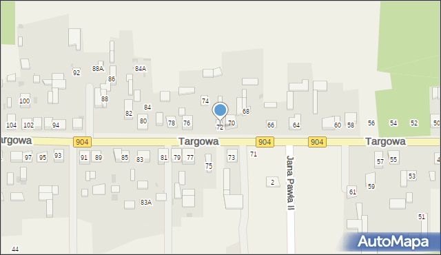 Nierada, Targowa, 72, mapa Nierada