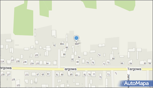 Nierada, Targowa, 84A, mapa Nierada