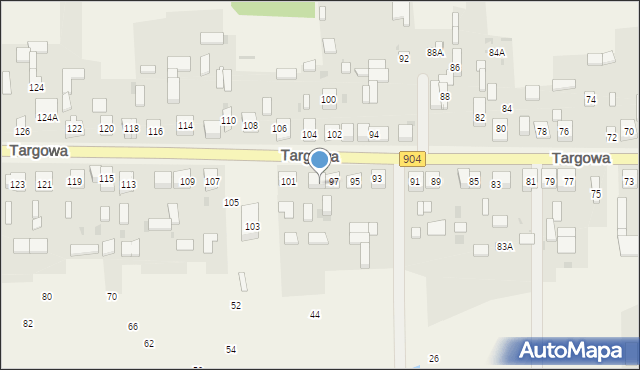 Nierada, Targowa, 99, mapa Nierada