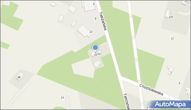 Niwy, Tatrzańska, 12, mapa Niwy