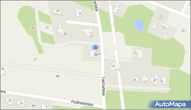 Niwy, Tatrzańska, 28, mapa Niwy