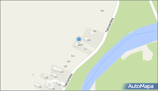 Nowa Biała, Tatrzańska, 20, mapa Nowa Biała