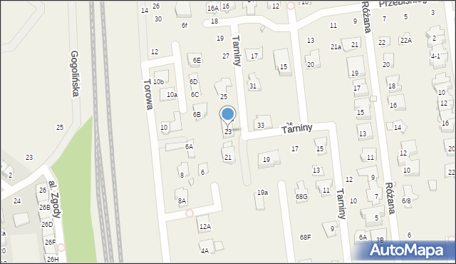 Nowa Iwiczna, Tarniny, 23, mapa Nowa Iwiczna