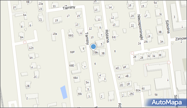 Nowa Iwiczna, Tarniny, 6A, mapa Nowa Iwiczna