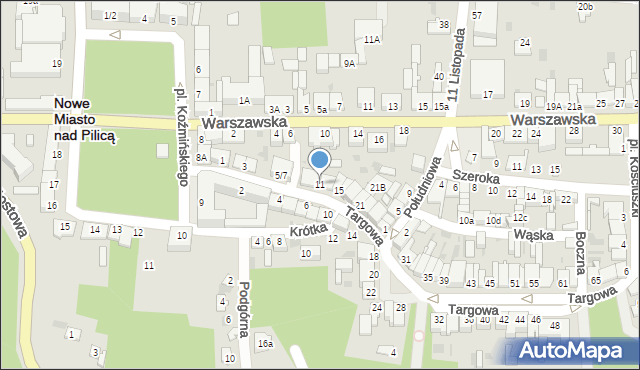 Nowe Miasto nad Pilicą, Targowa, 11, mapa Nowe Miasto nad Pilicą