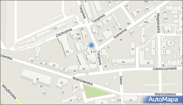 Nowy Dwór Mazowiecki, Targowa, 5, mapa Nowy Dwór Mazowiecki