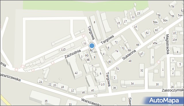 Nowy Dwór Mazowiecki, Targowa, 9B, mapa Nowy Dwór Mazowiecki