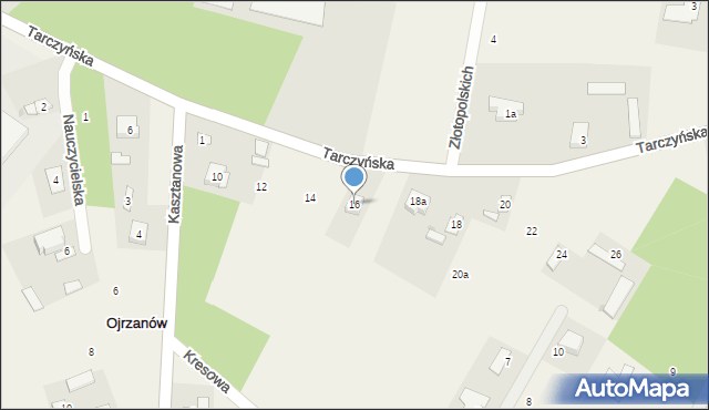 Ojrzanów, Tarczyńska, 16, mapa Ojrzanów