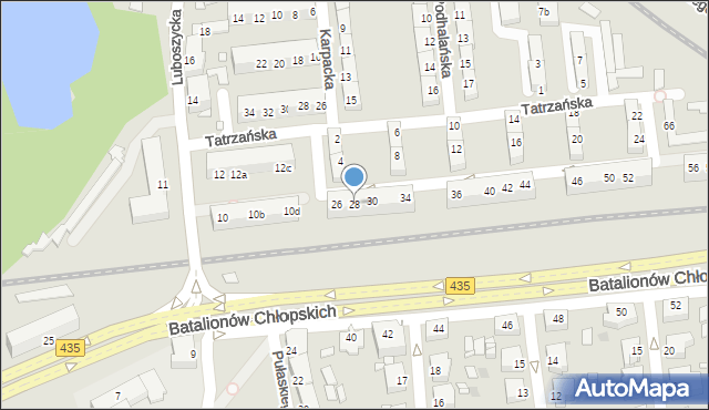 Opole, Tatrzańska, 28, mapa Opola