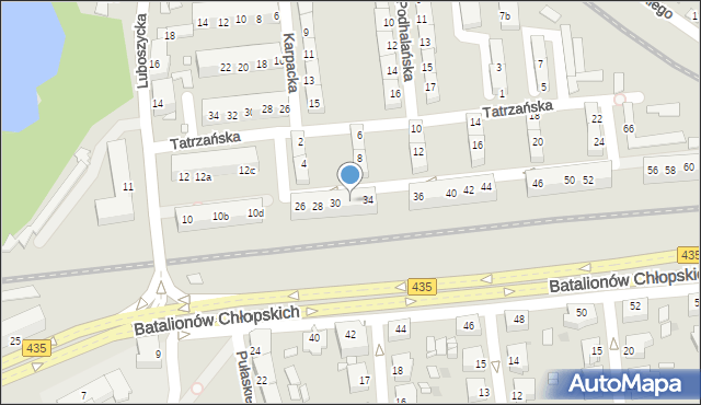 Opole, Tatrzańska, 32, mapa Opola