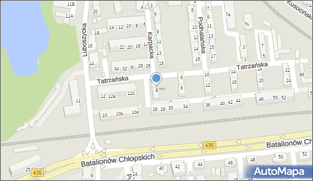 Opole, Tatrzańska, 4, mapa Opola