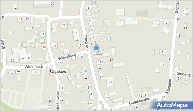 Osjaków, Targowa, 13, mapa Osjaków