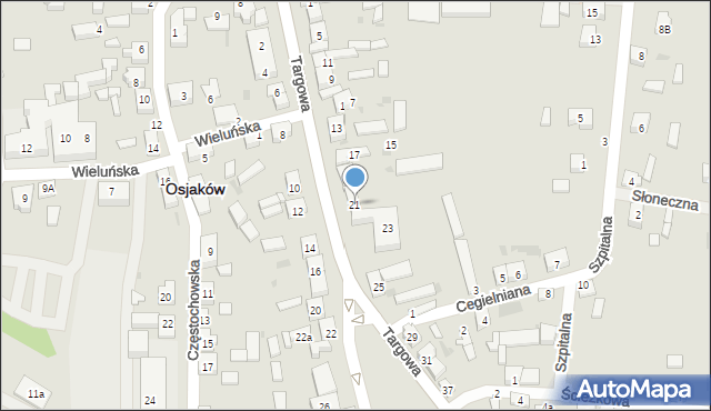 Osjaków, Targowa, 21, mapa Osjaków