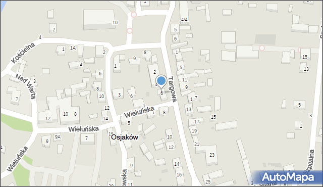 Osjaków, Targowa, 6, mapa Osjaków