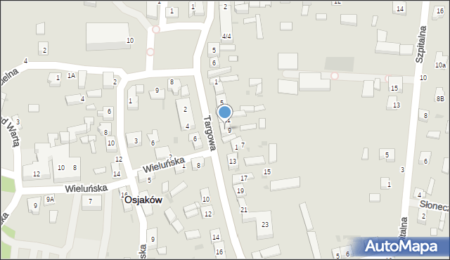 Osjaków, Targowa, 9, mapa Osjaków