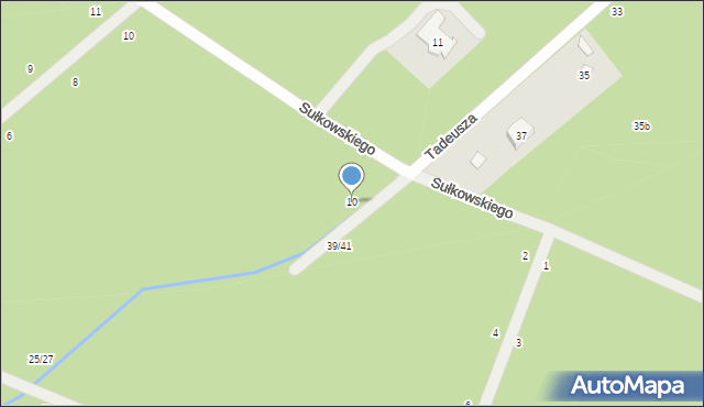 Otwock, Tadeusza, 10, mapa Otwock